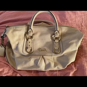 Coach cream satchel boho bag